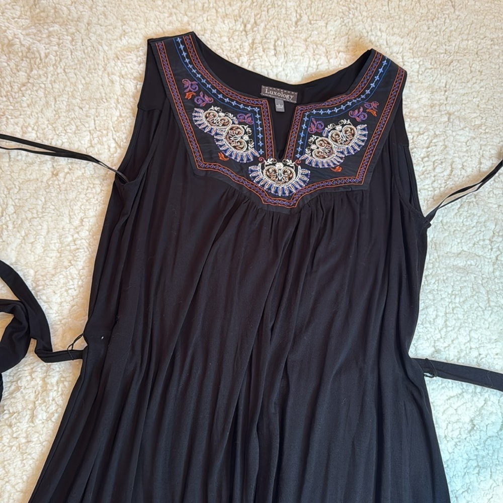 Luxology maxi dress black women’s size large - Picture 9 of 10